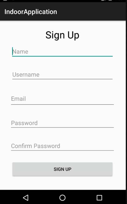 Figure 2: Sign up Interface
