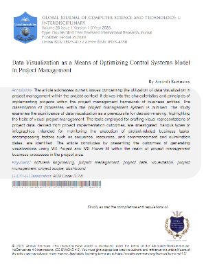 Data Visualization as a Means of Optimizing Control Systems Model in Project Management.