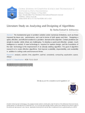 Literature Study on Analyzing and Designing of Algorithms
