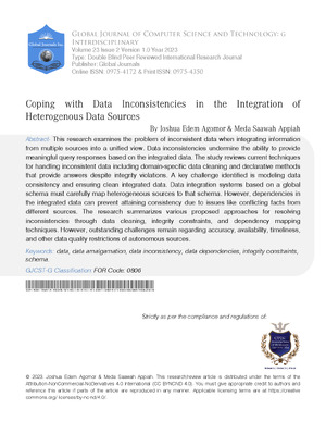 Coping with Data Inconsistencies in the Integration of Heterogenous Data Sources
