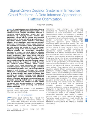 Signal-Driven Decision Systems in Enterprise Cloud Platforms: A Data-Informed Approach to Platform Optimization