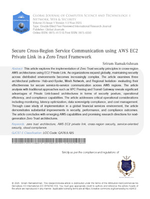 Secure Cross-Region Service Communication Using AWS EC2 PrivateLink in a Zero Trust Framework